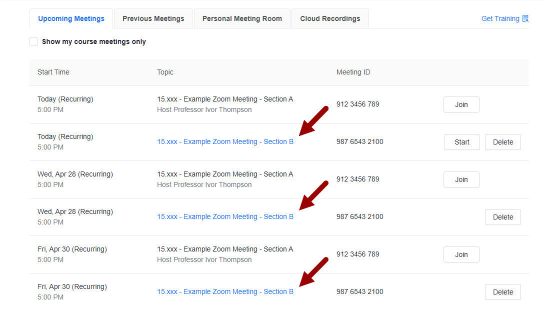 View as the Zoom Scheduling Host