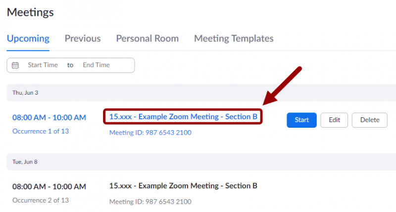 Click on Upcoming Meeting Topic