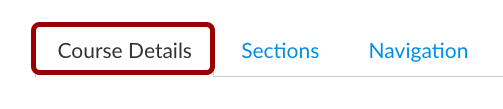 Screenshot of Course Details Menu in Canvas