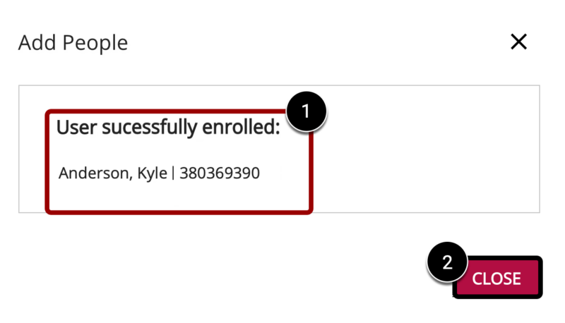 Screenshot of User Successfully Enrolled