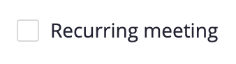 Screenshot of Recurring Meeting checkbox